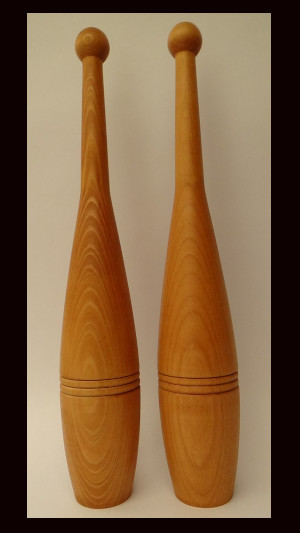0.7kg Indian clubs in beech